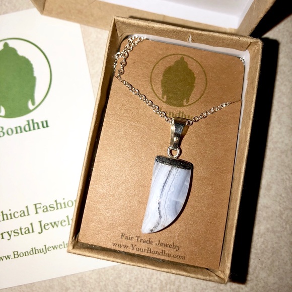 Bondhu Jewelry - ✨ NEW - Blue Lace Agate Silver Necklace